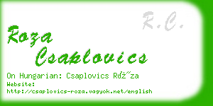 roza csaplovics business card